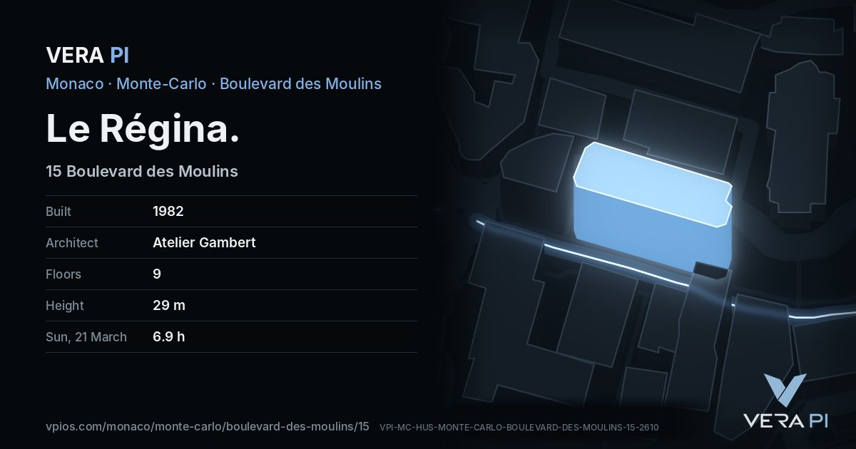 The VERA PI card for Le Régina
