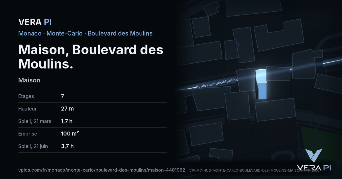 La carte VERA PI de Maison, Boulevard des Moulins
