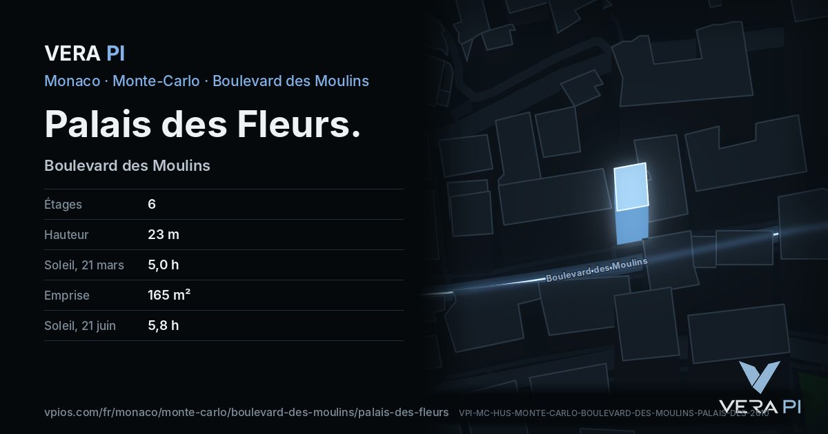 La carte VERA PI de Palais des Fleurs