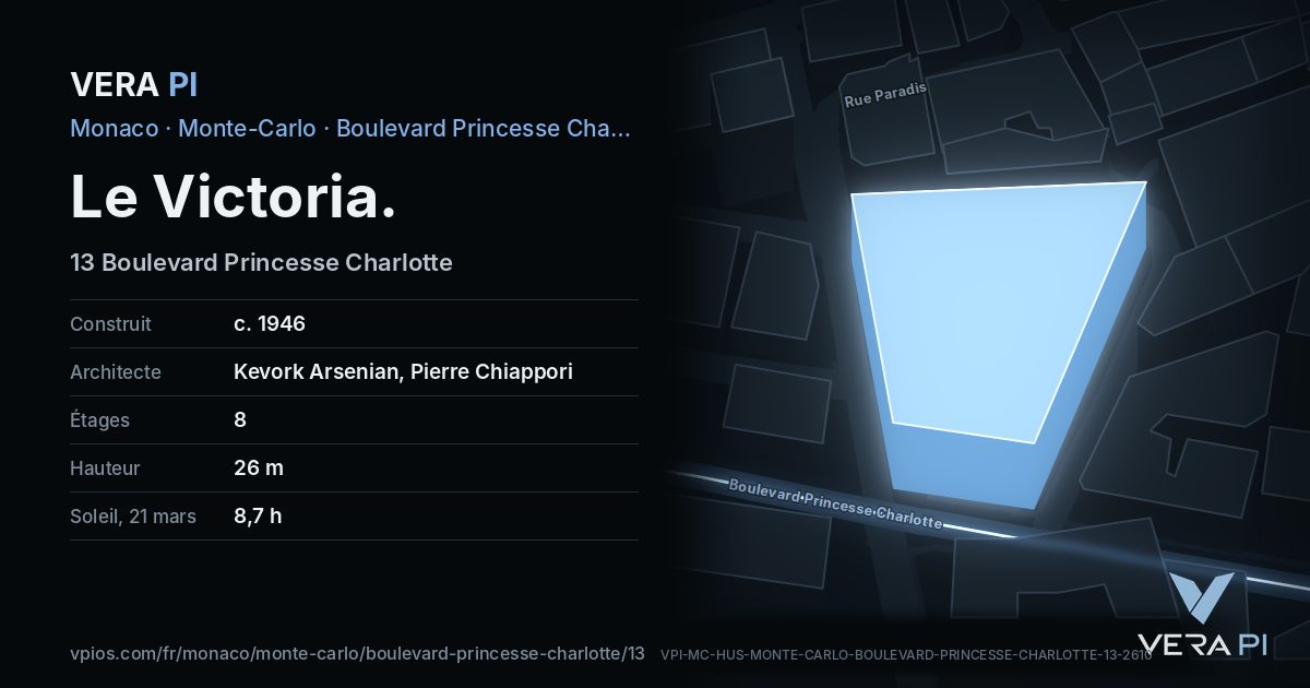 La carte VERA PI de Le Victoria