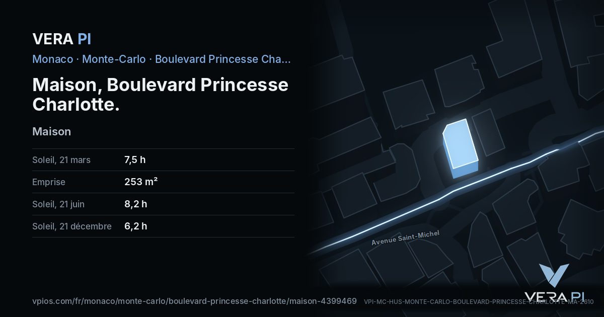La carte VERA PI de Maison, Boulevard Princesse Charlotte