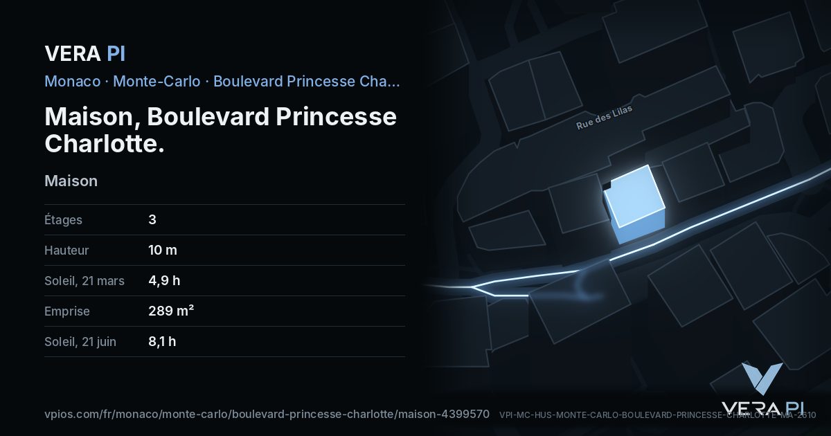 La carte VERA PI de Maison, Boulevard Princesse Charlotte