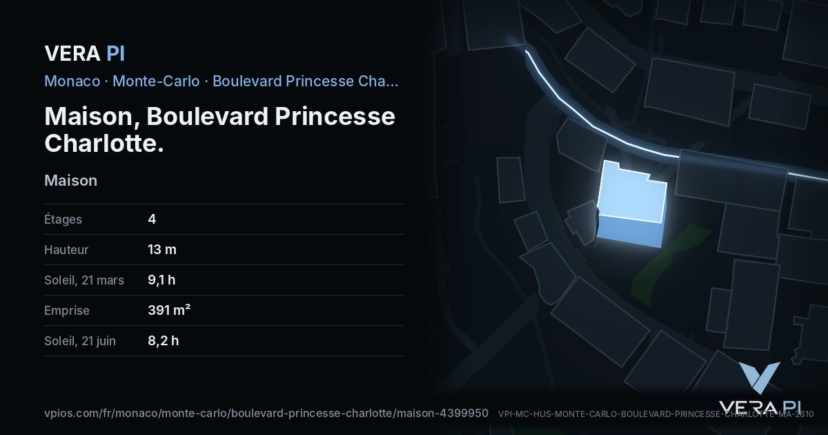 La carte VERA PI de Maison, Boulevard Princesse Charlotte