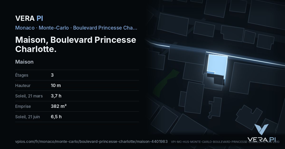 La carte VERA PI de Maison, Boulevard Princesse Charlotte