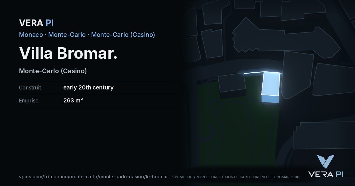 La carte VERA PI de Villa Bromar