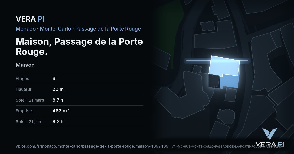La carte VERA PI de Maison, Passage de la Porte Rouge
