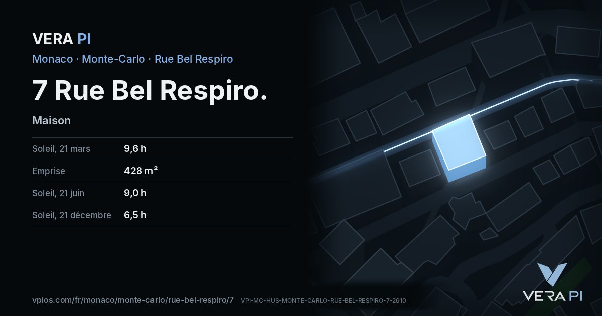 La carte VERA PI de 7 Rue Bel Respiro