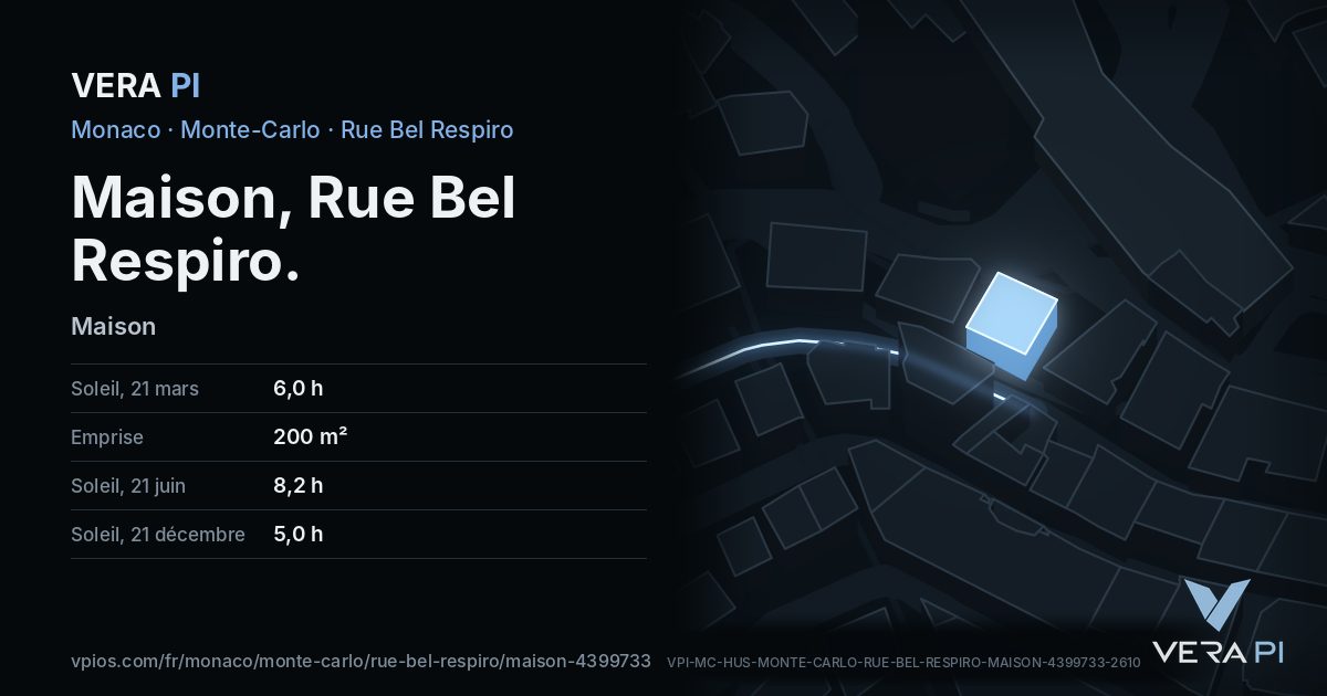 La carte VERA PI de Maison, Rue Bel Respiro