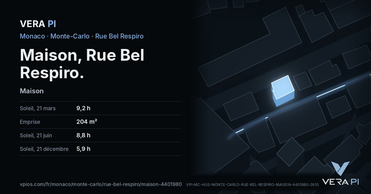 La carte VERA PI de Maison, Rue Bel Respiro