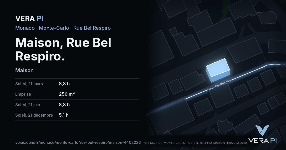 La carte VERA PI de Maison, Rue Bel Respiro