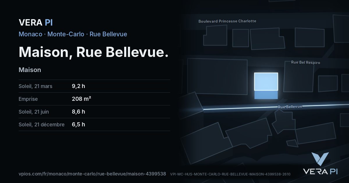 La carte VERA PI de Maison, Rue Bellevue