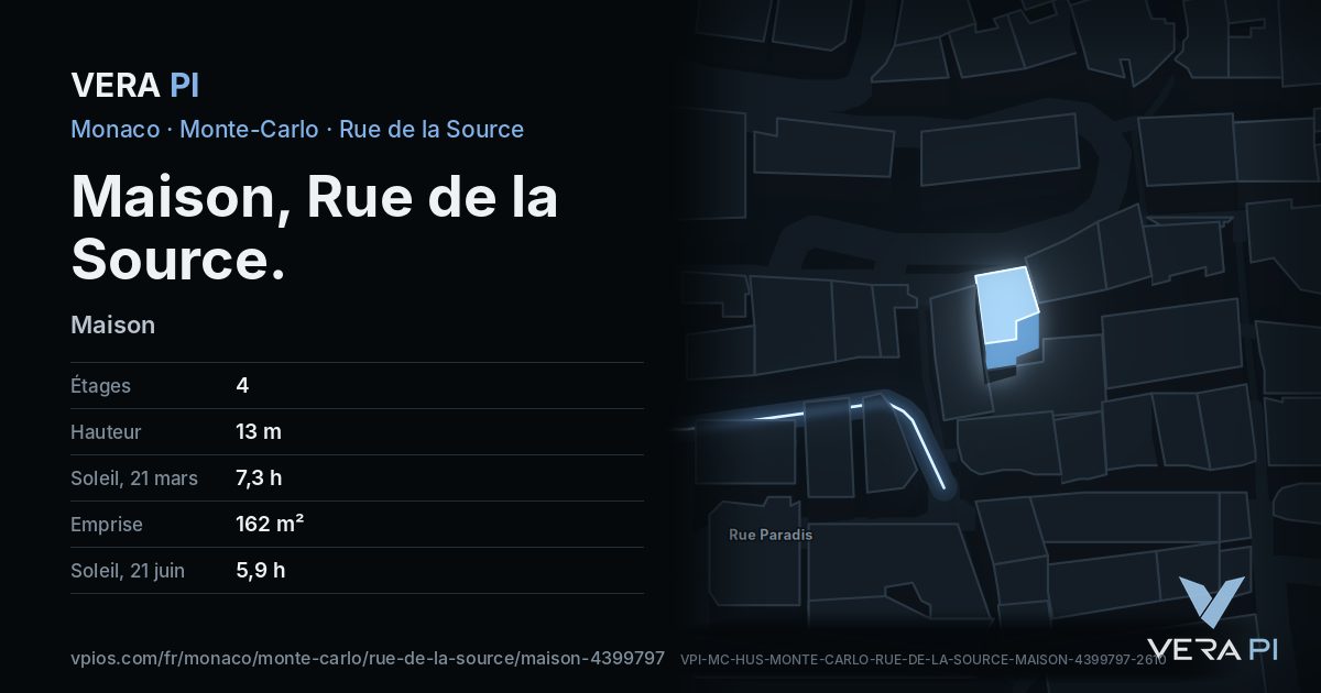 La carte VERA PI de Maison, Rue de la Source