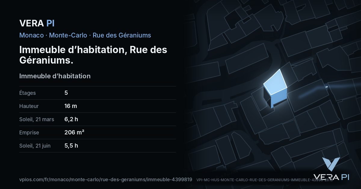 La carte VERA PI de Immeuble d’habitation, Rue des Géraniums