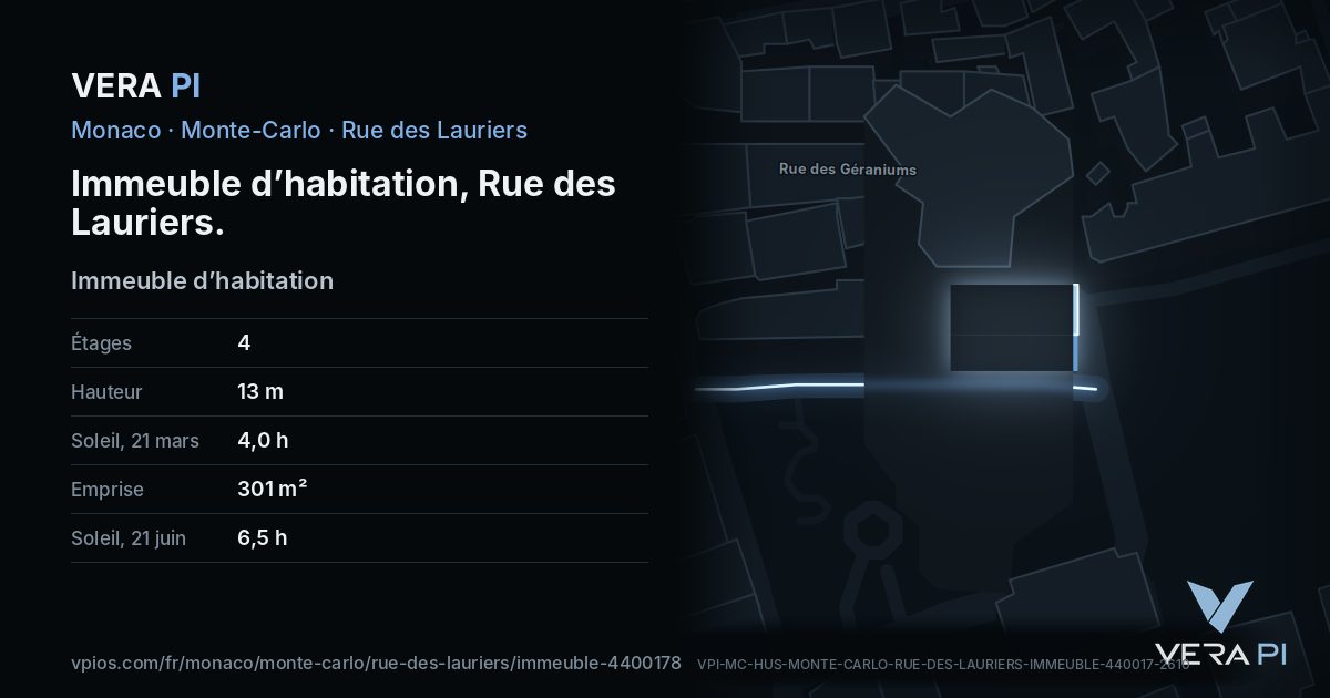 La carte VERA PI de Immeuble d’habitation, Rue des Lauriers