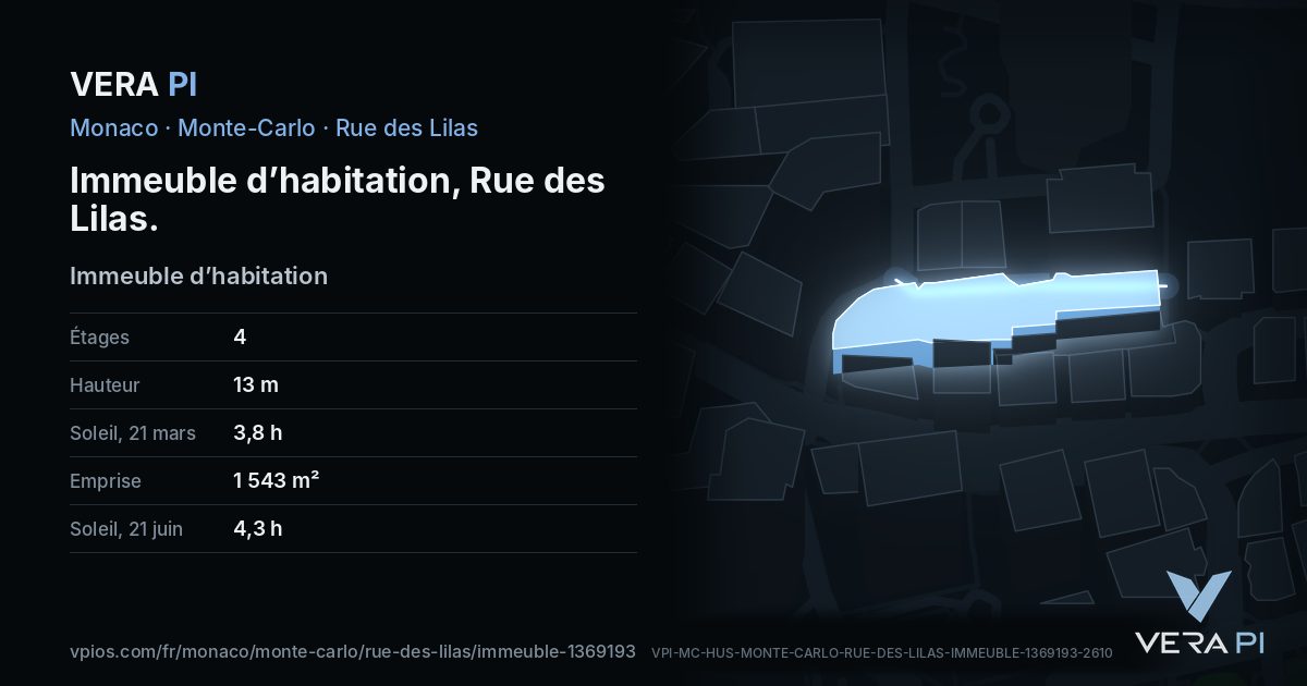 La carte VERA PI de Immeuble d’habitation, Rue des Lilas