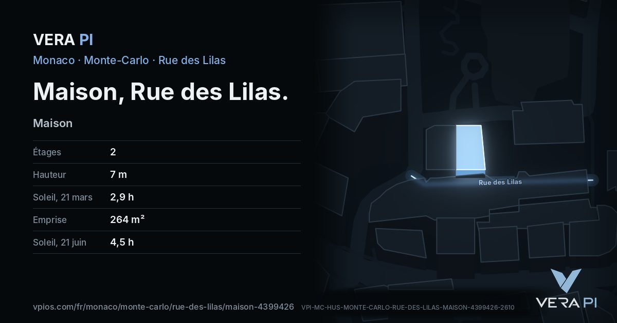 La carte VERA PI de Maison, Rue des Lilas