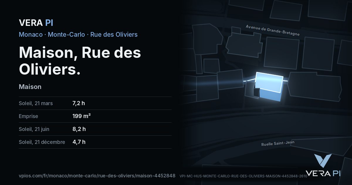 La carte VERA PI de Maison, Rue des Oliviers