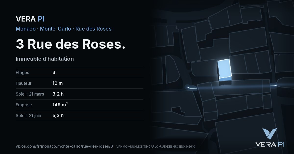 La carte VERA PI de 3 Rue des Roses