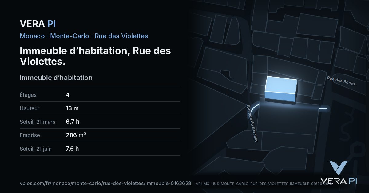 La carte VERA PI de Immeuble d’habitation, Rue des Violettes