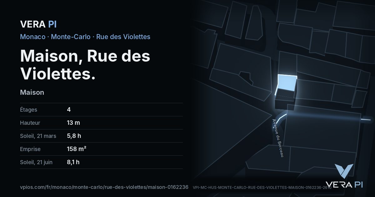La carte VERA PI de Maison, Rue des Violettes