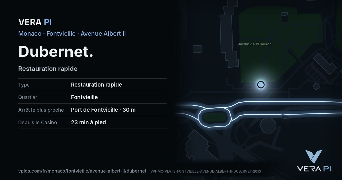 La carte VERA PI de Dubernet