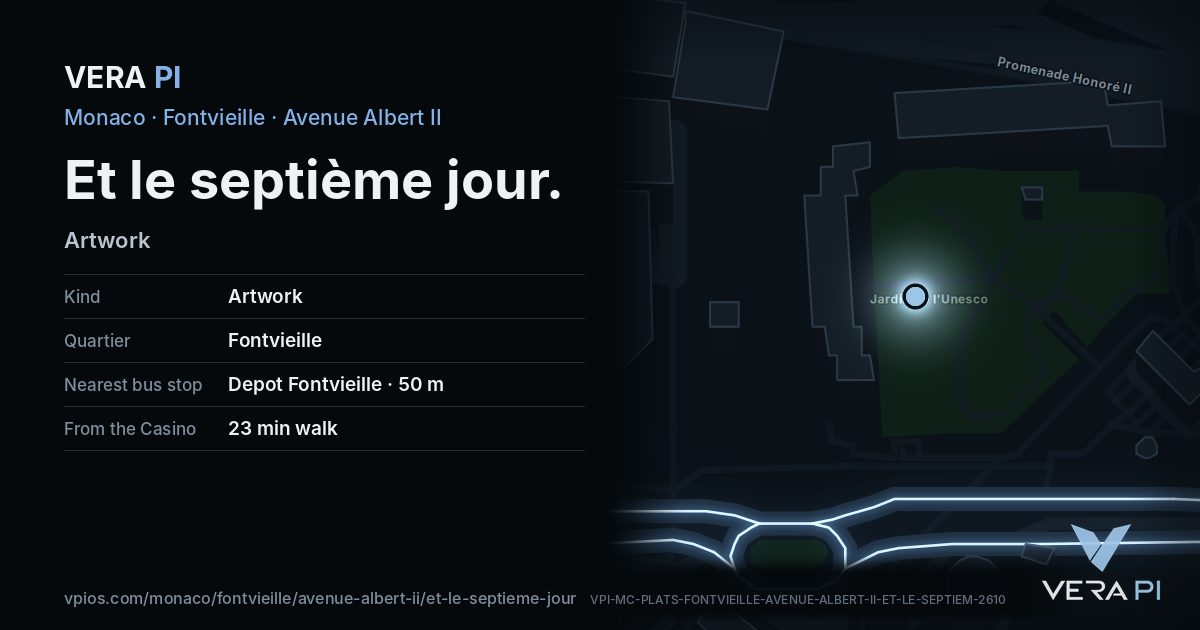 The VERA PI card for Et le septième jour