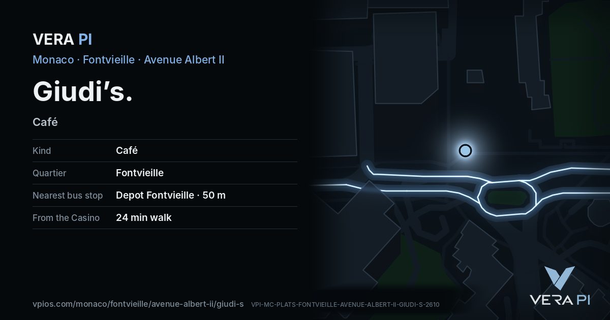 The VERA PI card for Giudi’s