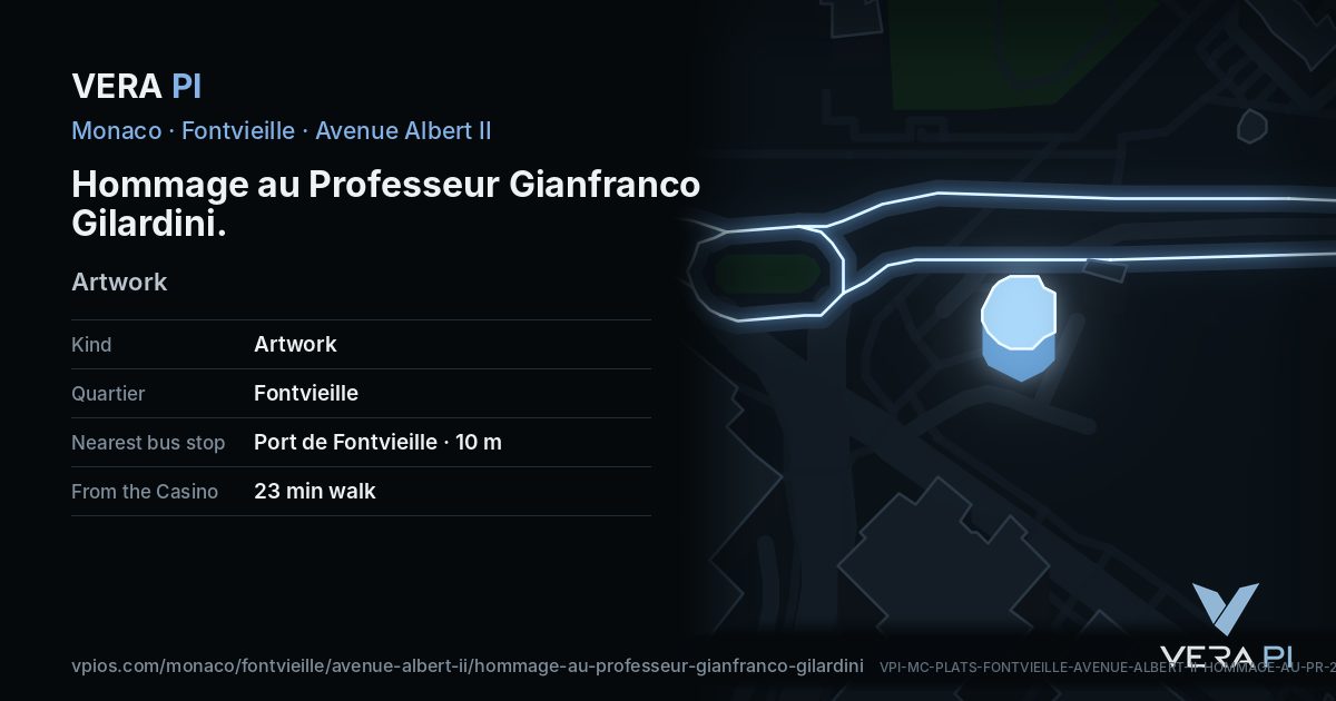 The VERA PI card for Hommage au Professeur Gianfranco Gilardini