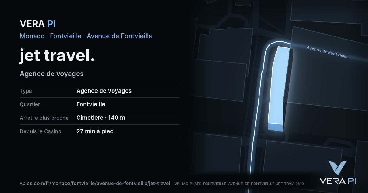 La carte VERA PI de jet travel
