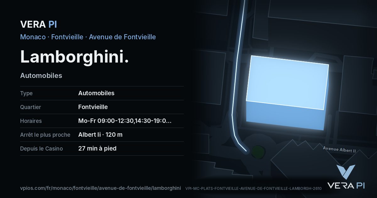 La carte VERA PI de Lamborghini