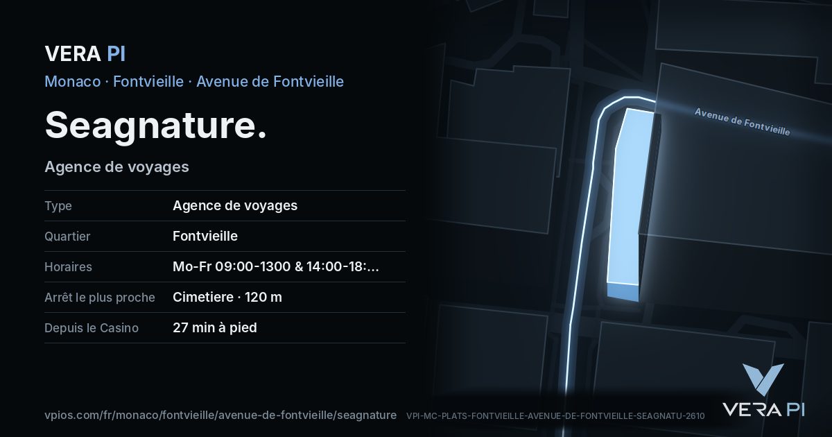 La carte VERA PI de Seagnature