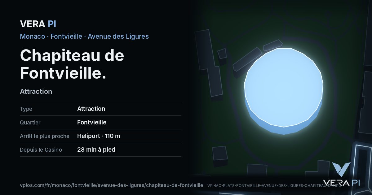 La carte VERA PI de Chapiteau de Fontvieille