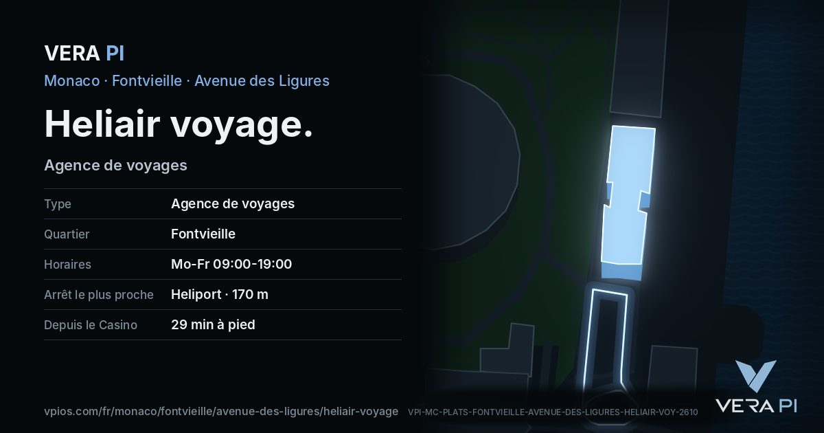 La carte VERA PI de Heliair voyage