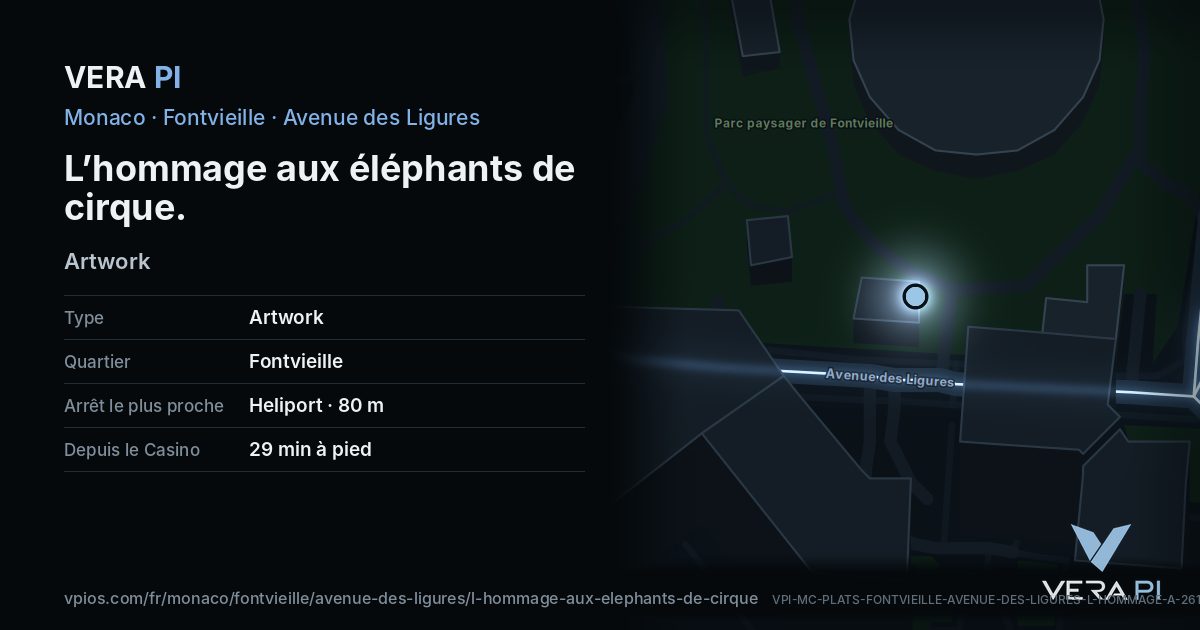 La carte VERA PI de L’hommage aux éléphants de cirque