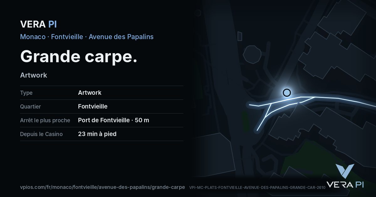 La carte VERA PI de Grande carpe