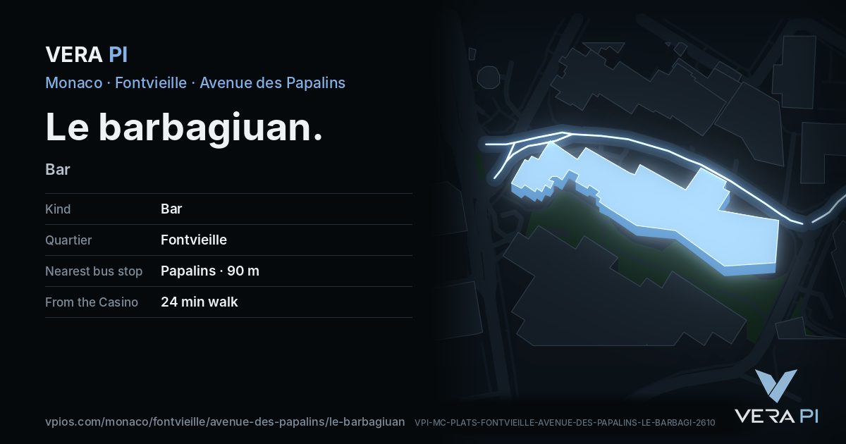 The VERA PI card for Le barbagiuan