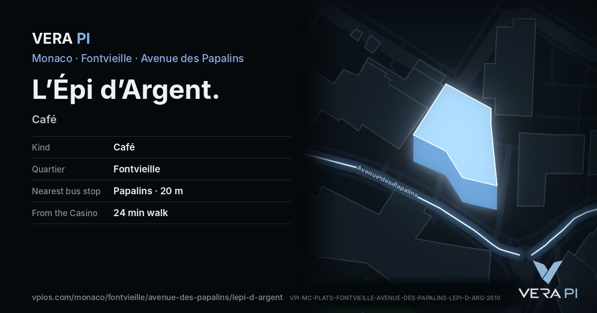 The VERA PI card for L’Épi d’Argent