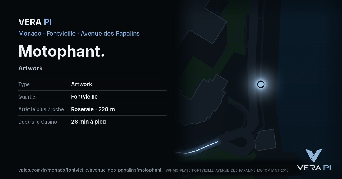 La carte VERA PI de Motophant