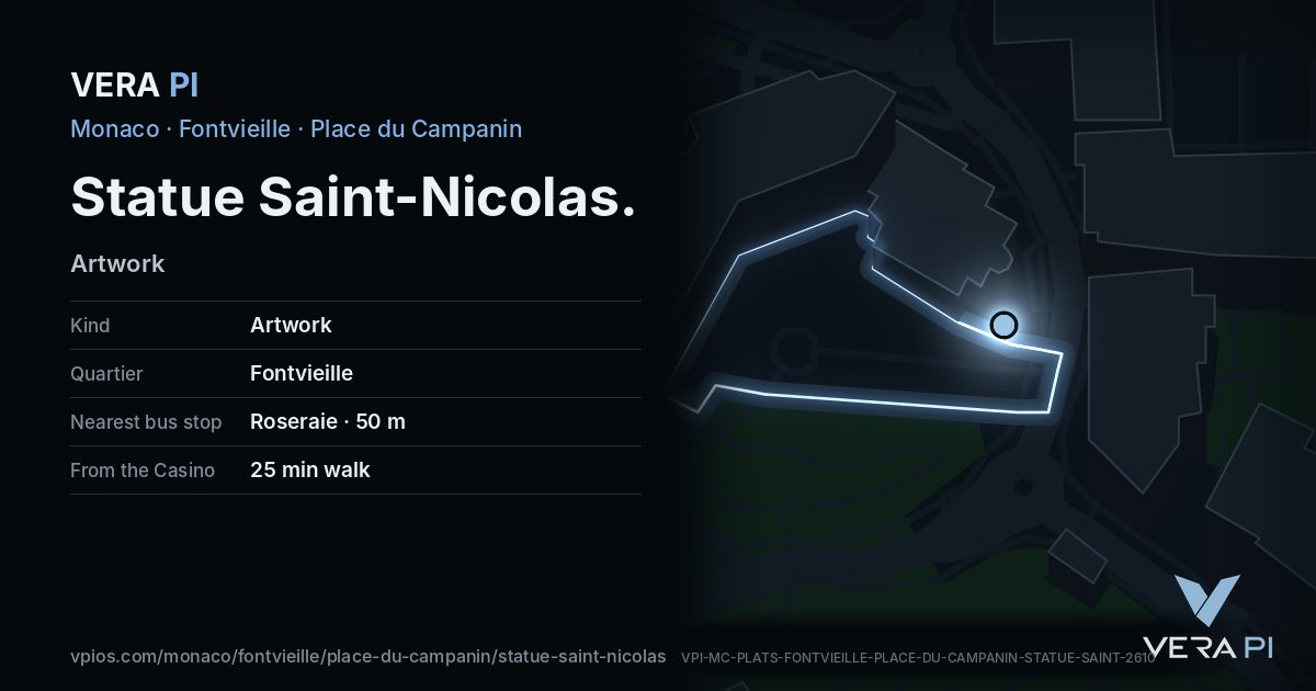 The VERA PI card for Statue Saint-Nicolas