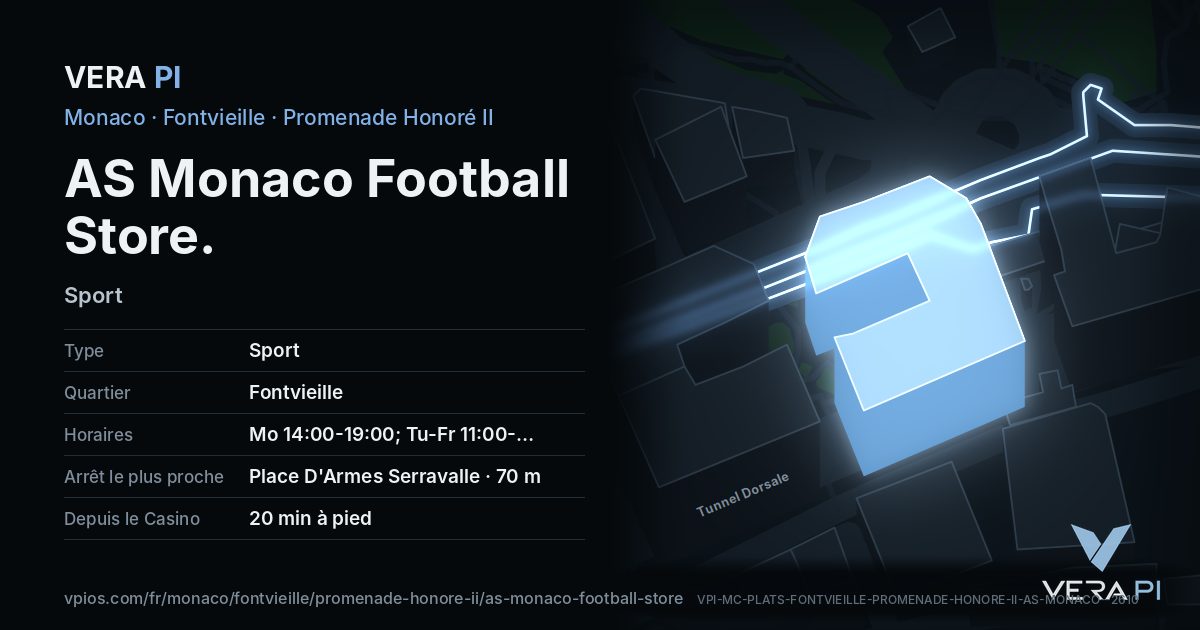 La carte VERA PI de AS Monaco Football Store