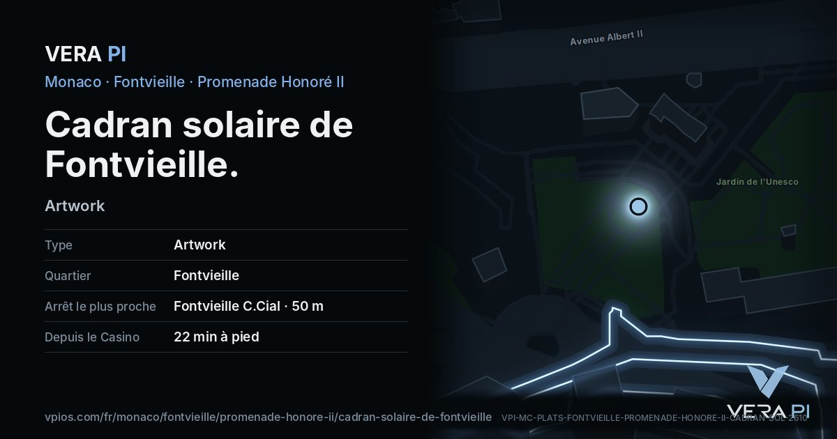 La carte VERA PI de Cadran solaire de Fontvieille