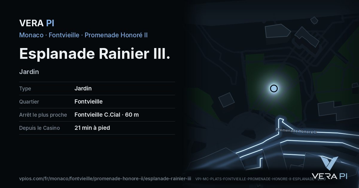 La carte VERA PI de Esplanade Rainier III