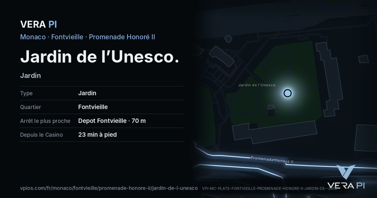 La carte VERA PI de Jardin de l’Unesco