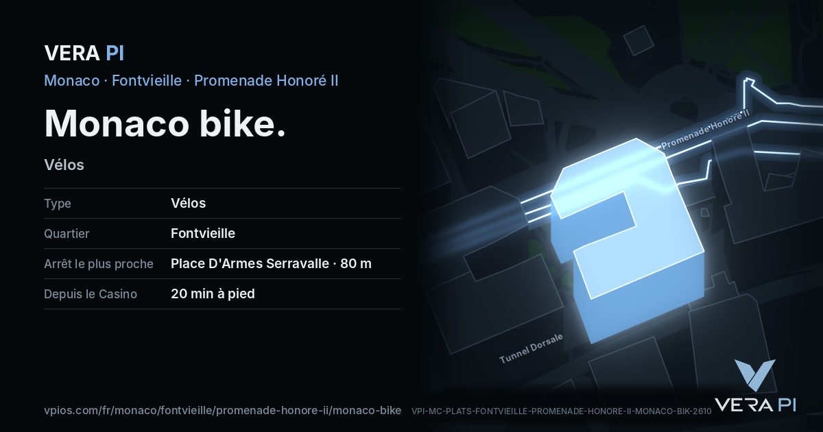 La carte VERA PI de Monaco bike