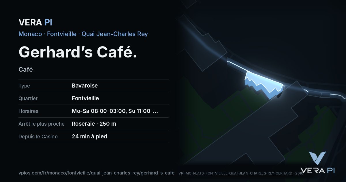 La carte VERA PI de Gerhard’s Café