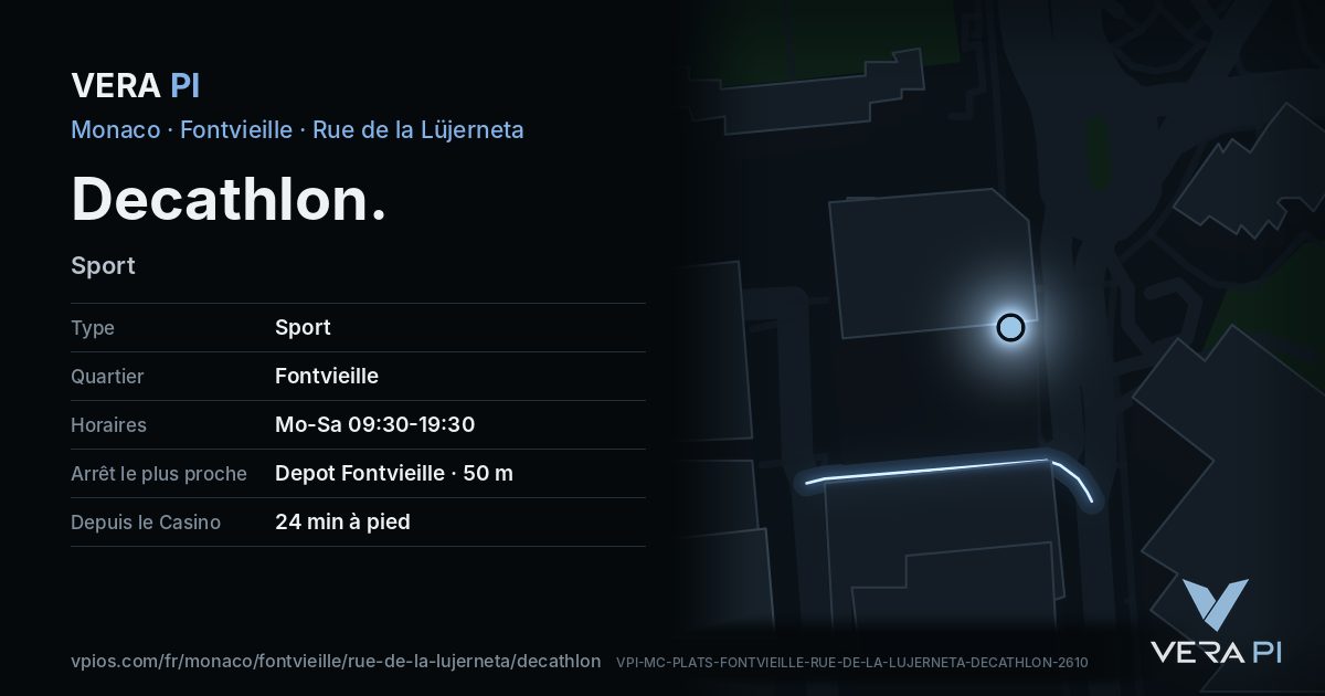 La carte VERA PI de Decathlon