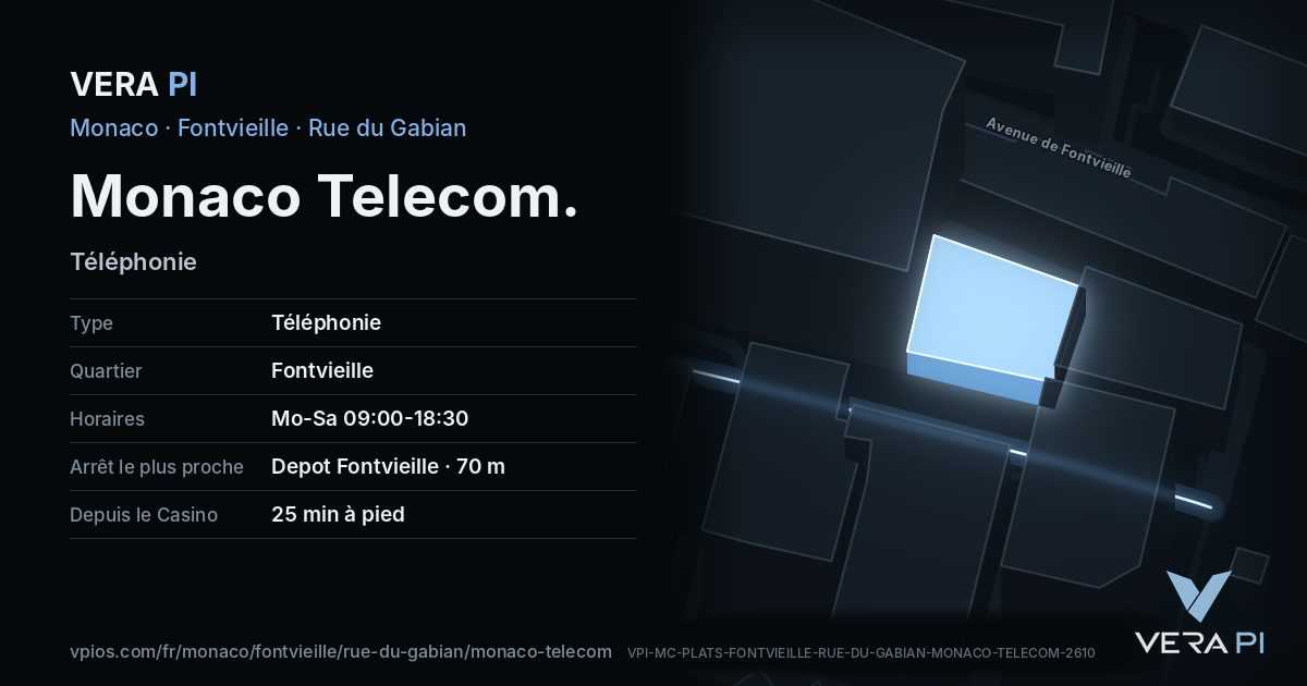 La carte VERA PI de Monaco Telecom