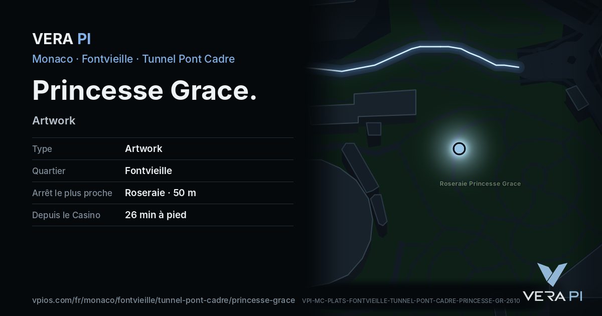 La carte VERA PI de Princesse Grace