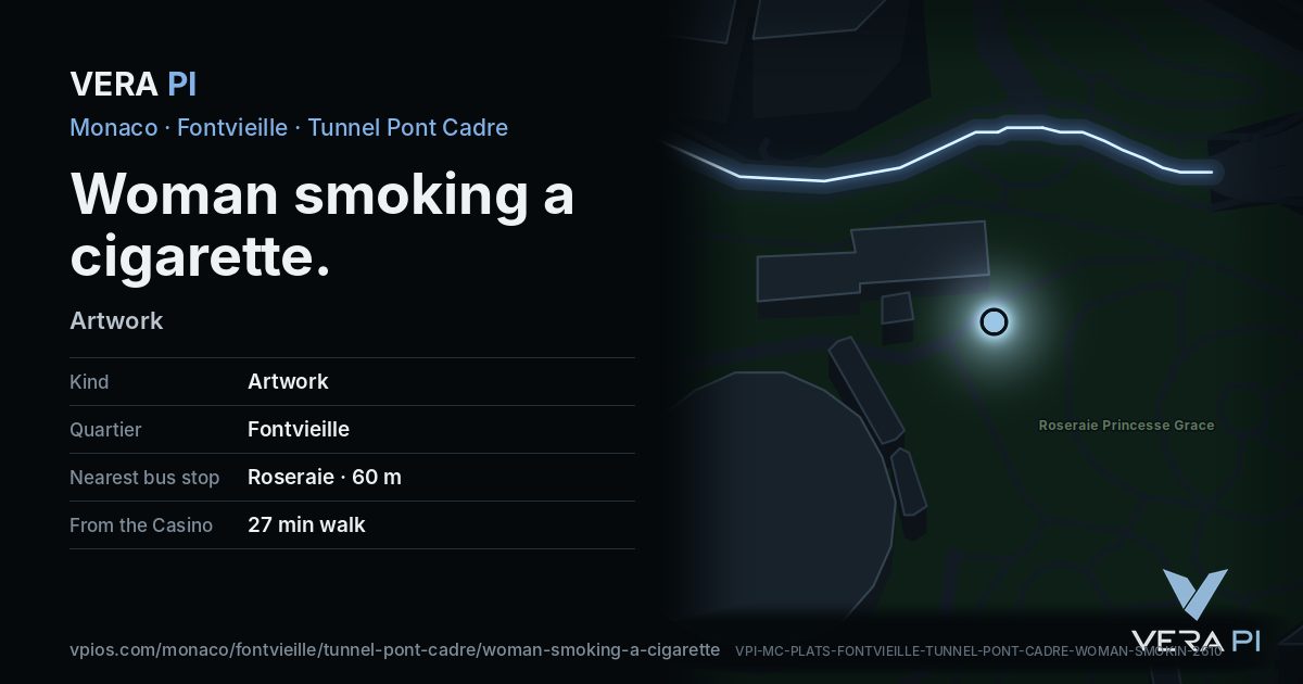 The VERA PI card for Woman smoking a cigarette