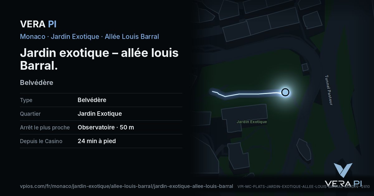 La carte VERA PI de Jardin exotique – allée louis Barral